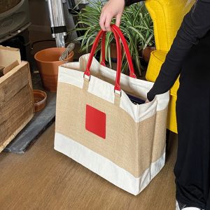 Jute Tote Bag with Long Handle