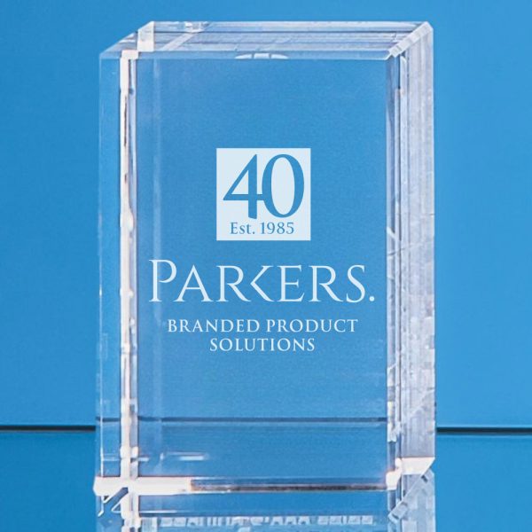 8cm x 5cm x 5cm Optical Crystal Rectangle Paperweight