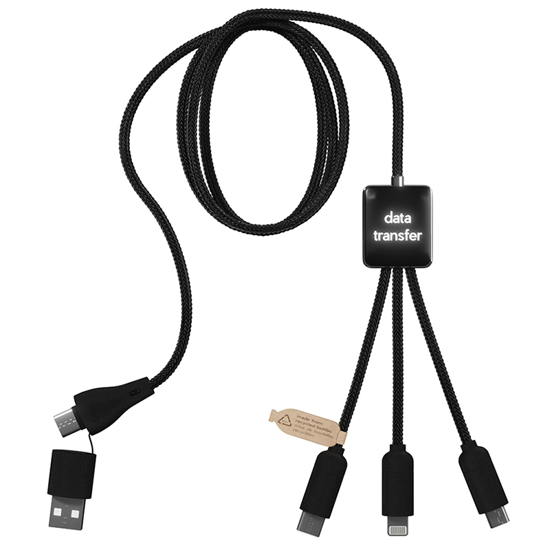 SCX.design C45 5-in-1 rPET charging cable with data transfer