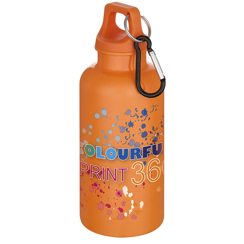 Oregon 400 Ml Solid Colour Rcs Recycled Plastic Water Bottle With Carabiner - Image 4