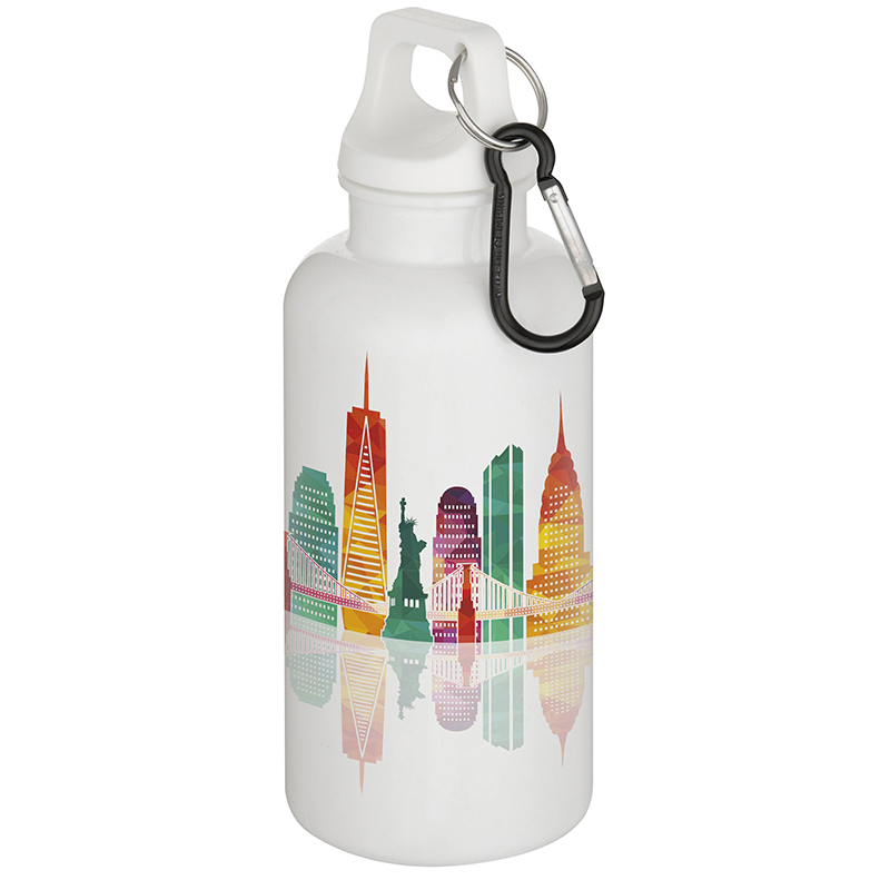 Oregon 400 Ml Solid Colour Rcs Recycled Plastic Water Bottle With Carabiner - Image 2