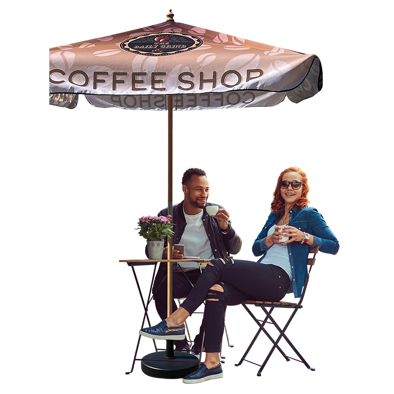 2m Square Wooden Eco Parasol